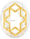 Golden Geometric I - Modern Round or Oval Wall Mirror - Hexagon Star