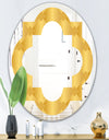 Golden Geometric I - Modern Round or Oval Wall Mirror - Quatrefoil