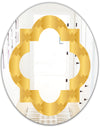 Golden Geometric I - Modern Round or Oval Wall Mirror - Quatrefoil