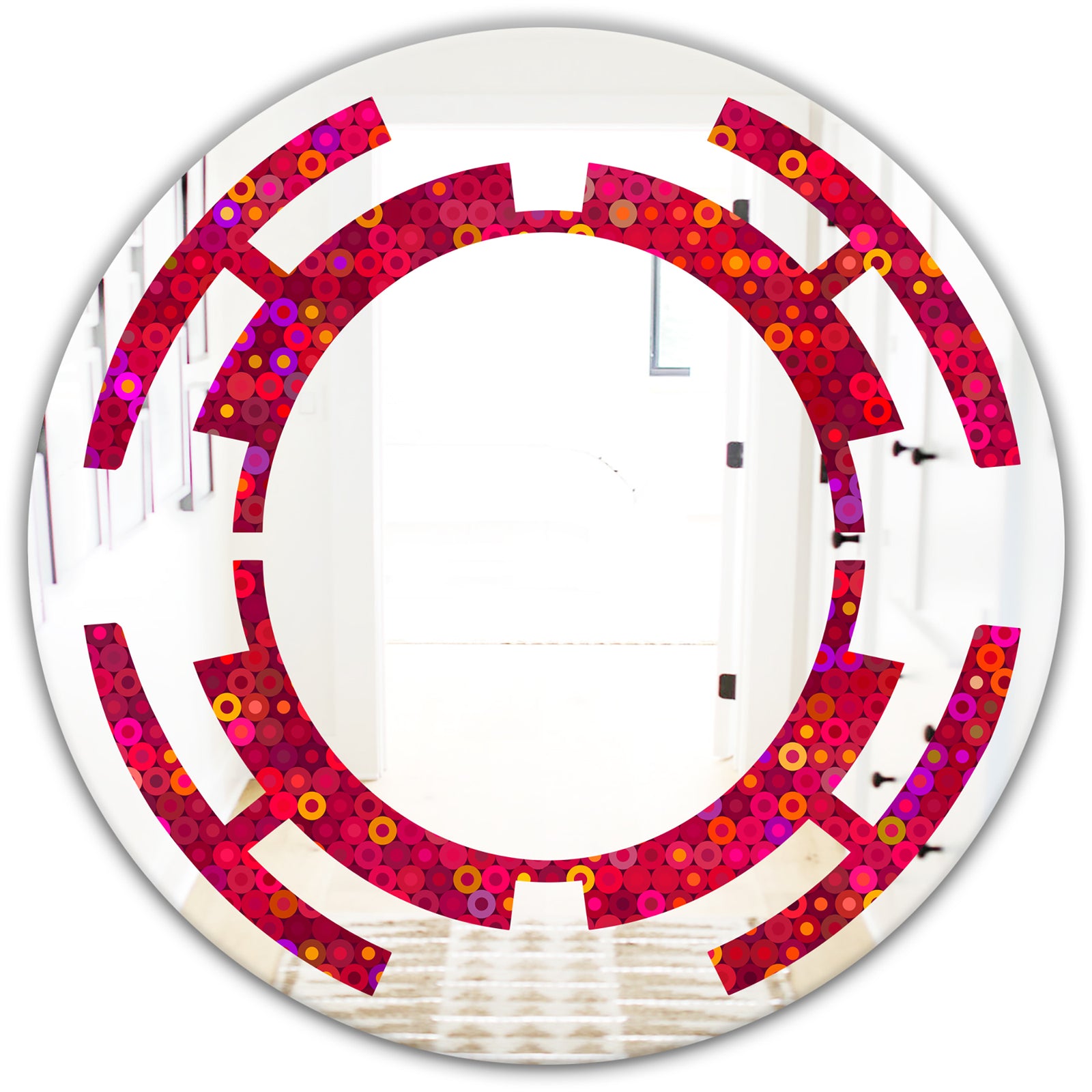 Circular Retro Design III - Modern Round or Oval Wall Mirror - Space