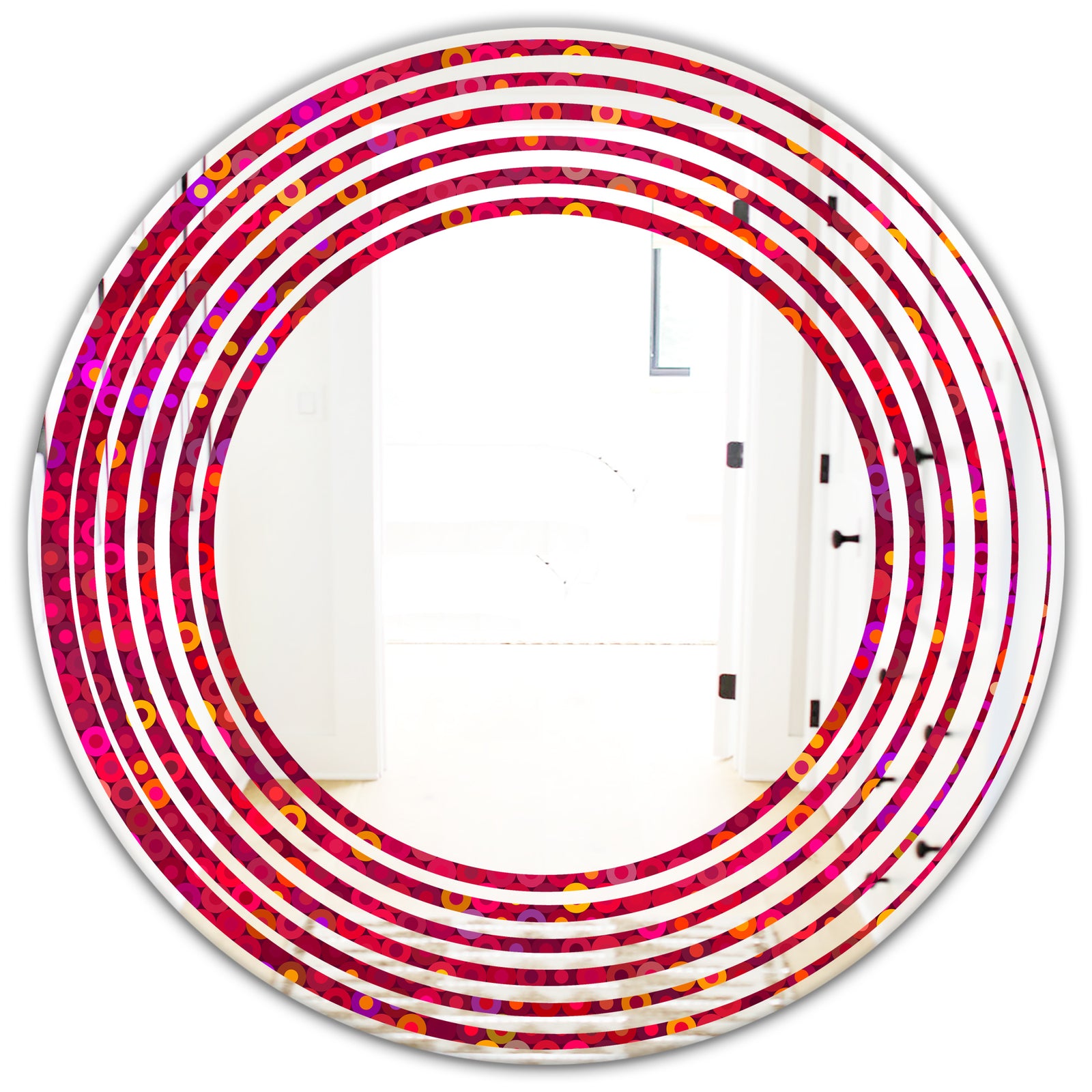 Circular Retro Design III - Modern Round or Oval Wall Mirror - Wave