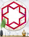 Circular Retro Design III - Modern Round or Oval Wall Mirror - Hexagon Star