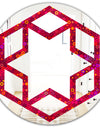 Circular Retro Design III - Modern Round or Oval Wall Mirror - Hexagon Star