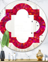 Circular Retro Design III - Modern Round or Oval Wall Mirror - Quatrefoil