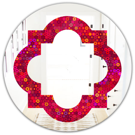 Circular Retro Design III - Modern Round or Oval Wall Mirror - Quatrefoil