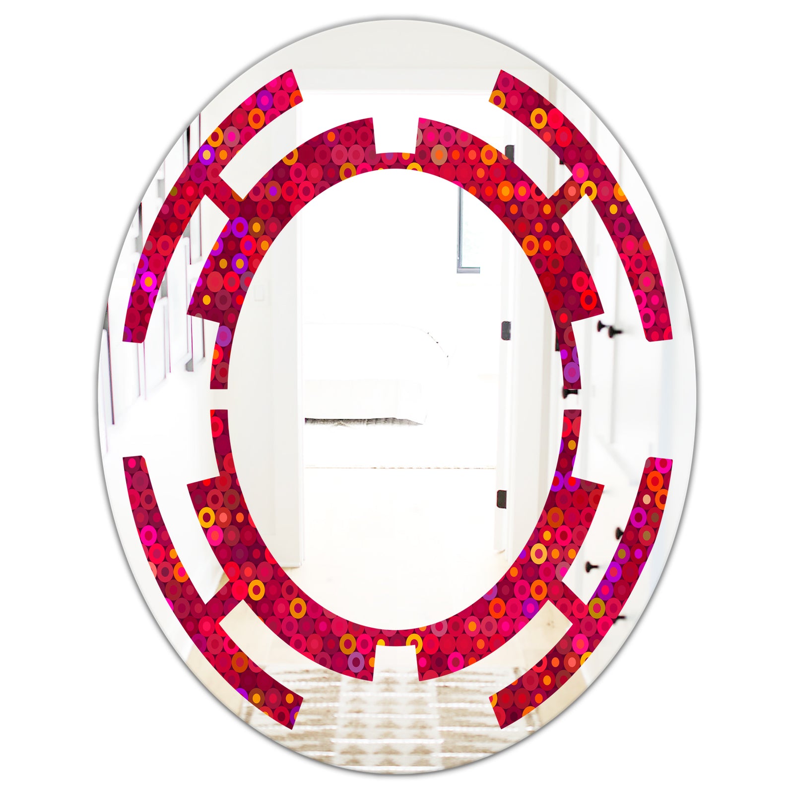 Circular Retro Design III - Modern Round or Oval Wall Mirror - Space