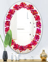 Circular Retro Design III - Modern Round or Oval Wall Mirror - Leaves