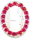 Circular Retro Design III - Modern Round or Oval Wall Mirror - Leaves