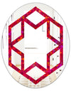 Circular Retro Design III - Modern Round or Oval Wall Mirror - Hexagon Star