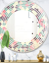 Retro Square Design IV - Modern Round or Oval Wall Mirror - Wave