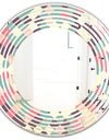 Retro Square Design IV - Modern Round or Oval Wall Mirror - Wave