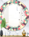 Retro Square Design IV - Modern Round or Oval Wall Mirror - Triple C