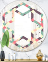 Retro Square Design IV - Modern Round or Oval Wall Mirror - Hexagon Star
