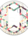 Retro Square Design IV - Modern Round or Oval Wall Mirror - Hexagon Star