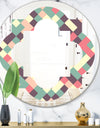Retro Square Design IV - Modern Round or Oval Wall Mirror - Quatrefoil