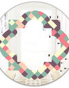 Retro Square Design IV - Modern Round or Oval Wall Mirror - Quatrefoil
