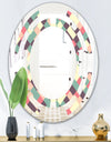 Retro Square Design IV - Modern Round or Oval Wall Mirror - Space