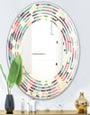 Retro Square Design IV - Modern Round or Oval Wall Mirror - Wave