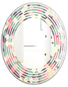 Retro Square Design IV - Modern Round or Oval Wall Mirror - Wave
