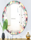 Retro Square Design IV - Modern Round or Oval Wall Mirror - Triple C