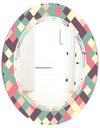Retro Square Design IV - Modern Round or Oval Wall Mirror - Triple C