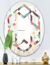 Retro Square Design IV - Modern Round or Oval Wall Mirror - Hexagon Star