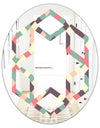 Retro Square Design IV - Modern Round or Oval Wall Mirror - Hexagon Star