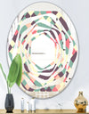 Retro Square Design IV - Modern Round or Oval Wall Mirror - Whirl