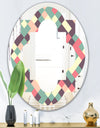 Retro Square Design IV - Modern Round or Oval Wall Mirror - Quatrefoil