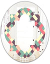 Retro Square Design IV - Modern Round or Oval Wall Mirror - Quatrefoil