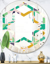 geometric pattern with leaves and flowers - Modern Round or Oval Wall Mirror - Hexagon Star