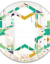geometric pattern with leaves and flowers - Modern Round or Oval Wall Mirror - Hexagon Star