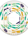 geometric pattern with leaves and flowers - Modern Round or Oval Wall Mirror - Whirl