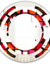 Geometric Retro Flower Design I - Modern Round or Oval Wall Mirror - Space