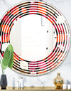Geometric Retro Flower Design I - Modern Round or Oval Wall Mirror - Wave