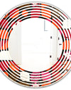 Geometric Retro Flower Design I - Modern Round or Oval Wall Mirror - Wave