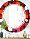 Geometric Retro Flower Design I - Modern Round or Oval Wall Mirror - Triple C