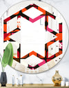 Geometric Retro Flower Design I - Modern Round or Oval Wall Mirror - Hexagon Star