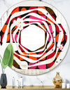 Geometric Retro Flower Design I - Modern Round or Oval Wall Mirror - Whirl
