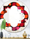 Geometric Retro Flower Design I - Modern Round or Oval Wall Mirror - Quatrefoil