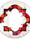 Geometric Retro Flower Design I - Modern Round or Oval Wall Mirror - Quatrefoil