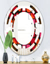 Geometric Retro Flower Design I - Modern Round or Oval Wall Mirror - Space
