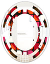 Geometric Retro Flower Design I - Modern Round or Oval Wall Mirror - Space