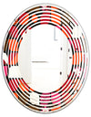 Geometric Retro Flower Design I - Modern Round or Oval Wall Mirror - Wave