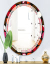Geometric Retro Flower Design I - Modern Round or Oval Wall Mirror - Triple C
