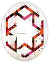 Geometric Retro Flower Design I - Modern Round or Oval Wall Mirror - Hexagon Star