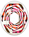 Geometric Retro Flower Design I - Modern Round or Oval Wall Mirror - Whirl