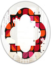 Geometric Retro Flower Design I - Modern Round or Oval Wall Mirror - Quatrefoil