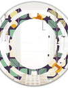 Botanical Retro Design III - Modern Round or Oval Wall Mirror - Space
