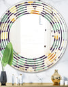 Botanical Retro Design III - Modern Round or Oval Wall Mirror - Wave